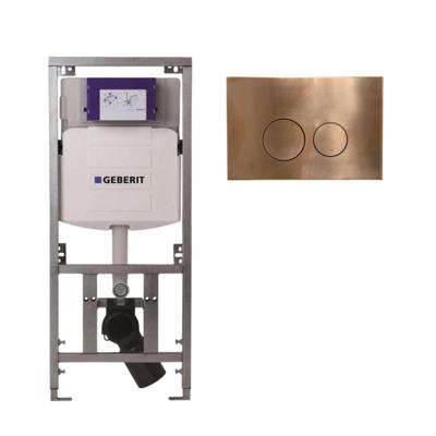 Geberit Inbouwreservoir - UP320 - QeramiQ metal bedieningsplaat - dualflush - ronde knoppen - metaal koper SW706196 0701131