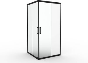 Wiesbaden Skyline Hoekinstap incl. antikalk 90x90x200 cm helder glas/mat zwart