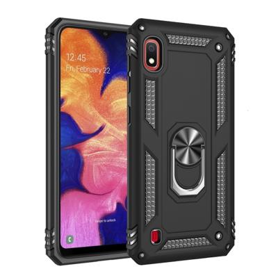 Armor schokbestendige TPU + PC beschermhoes voor Galaxy A10 met 360 graden rotatie houder (zwart)