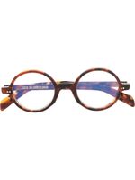 Cutler & Gross lunettes de vue rondes à effet écailles de tortue - Marron