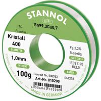 Stannol Ecology TC Soldeertin, loodvrij Spoel Sn99,3Cu0,7 REL0 100 g 1 mm - thumbnail