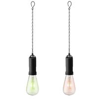 Set van 2x stuks groene en oranje solar tuinverlichting hanglampen kunststof 20 cm