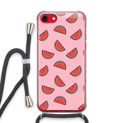 Watermeloen: iPhone SE 2020 Transparant Hoesje met koord