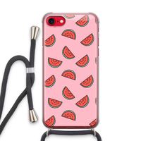 Watermeloen: iPhone SE 2020 Transparant Hoesje met koord