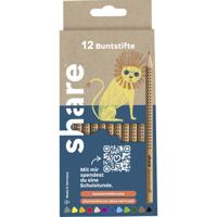 share Kleurpotlood 4-0022-12 Zwart, Rood, Blauw, Groen, Geel, Oranje, Bruin, Violet, Lichtblauw, Donkergrijs, Beige 1 stuk(s)