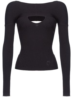 PINKO pull en maille nervurée à découpes - Noir