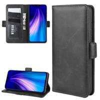 Voor Xiaomi Redmi Note 8 Dual-Side magnetische Buckle horizontale Flip lederen draagtas met houder & kaartsleuven & portemonnee & fotolijstjes (zwart)