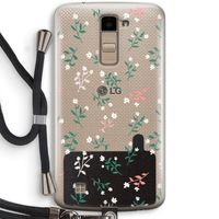 Small white flowers: LG K10 (2016) Transparant Hoesje met koord