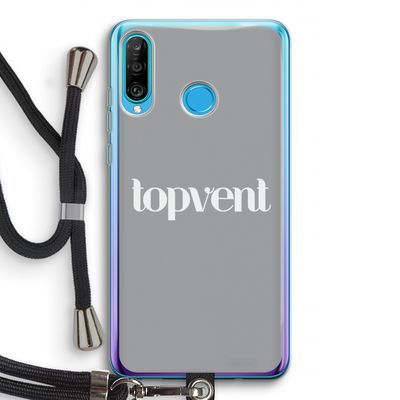 Topvent Grijs Wit: Huawei P30 Lite Transparant Hoesje met koord