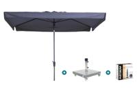 Madison Delos Luxe stokparasol 200x300 cm. - Safier blue met Sevilla voet en hoes Madison Delos Luxe stokparasol 200x300 cm. - Safier blue met Sevilla voet en hoes