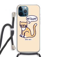 Miauw: iPhone 12 Pro Transparant Hoesje met koord