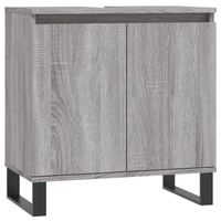 The Living Store Badkaast Industrial - Grijs Sonoma Eiken - 58 x 33 x 60 cm - Duurzaam hout en ijzer - thumbnail