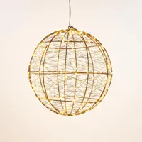 Anna's Collection LED bal metaal, Ø 25 cm, 300 flitsende lampjes classic warm