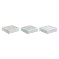 Box for Infusions DKD Home Decor Blauw Wit Groen Lila Metaal Kristal Hout MDF (3 Stuks)
