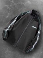 Bon&Bon Men's Colorblock Letter Print Windbreaker Jacket | White Black / S