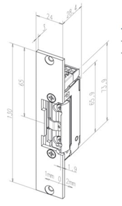 Effeff 128 Elektrische inbouw deuropener type 128 | spanningsloos vergrendeld | pulsontgrendeling | fafix | 22-42V=~ | (22-26V 100% ED) | DIN links en