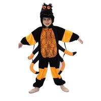 Halloween verkleedkleding dierenpak Spinnenpak - voor Kinderen - zwart/oranje - thumbnail