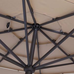 Madison: Parasol Syros Open Air Rond - Taupe