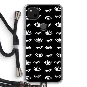 Eye pattern #3: Pixel 4a Transparant Hoesje met koord