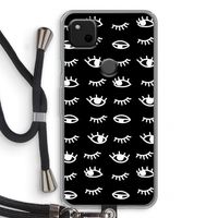 Eye pattern #3: Pixel 4a Transparant Hoesje met koord
