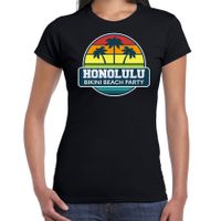 Honolulu zomer t-shirt / shirt Honolulu bikini beach party zwart voor dames Honolulu zomer t-shirt / shirt Honolulu bikini beach party zwart voor dames
