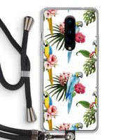 Kleurrijke papegaaien: OnePlus 8 Transparant Hoesje met koord
