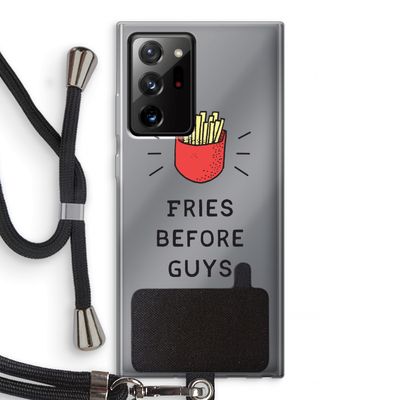 Fries before guys: Samsung Galaxy Note 20 Ultra / Note 20 Ultra 5G Transparant Hoesje met koord