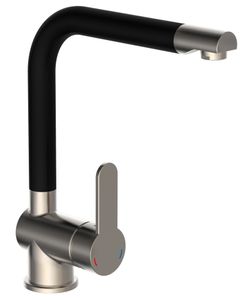Schutte RIO ééngreepsmengkraan keuken met hoge uitloop | RVS look /mat zwart
 79866