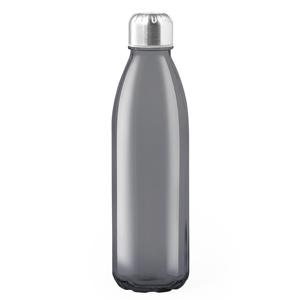 Glazen waterfles/drinkfles met RVS dop - zwart transparant - 650 ml - Sportfles - Bidon