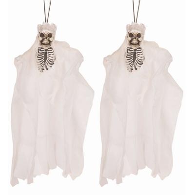 Faram Party Horror decoratie - 2x - Hangend skelet bruidje - 30 cm - Halloween thema versiering popp