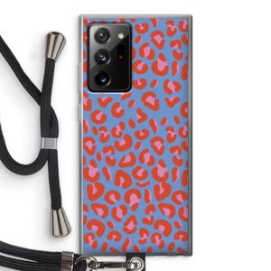 Leopard blue: Samsung Galaxy Note 20 Ultra / Note 20 Ultra 5G Transparant Hoesje met koord