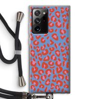 Leopard blue: Samsung Galaxy Note 20 Ultra / Note 20 Ultra 5G Transparant Hoesje met koord