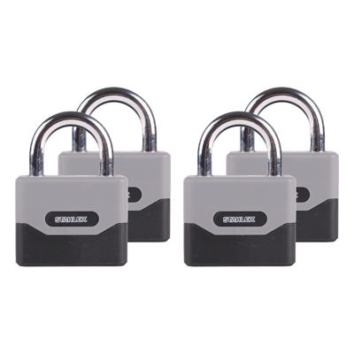 Hangslot - 4x - chroom grijs - zinklegering - 95 mm - 4-cijferig cijferslot