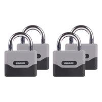 Hangslot - 4x - chroom grijs - zinklegering - 95 mm - 4-cijferig cijferslot