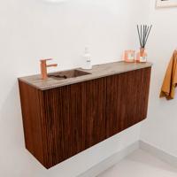 Toiletmeubel Mondiaz Joya Dlux | 91.6 cm | Meubelkleur Ruby | Faye wastafel Arena Wasbak Links | 1 kraangat