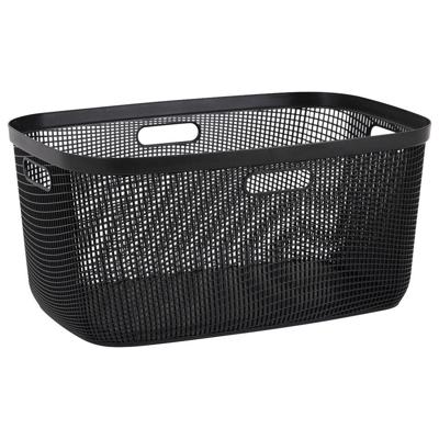 Leen Bakker - Wasmand Mesh Antraciet - 45L - Polypropyleen - Grijs - 39x59x27 Cm