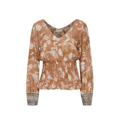Cream top Johui met all over print oranje Cream top Johui met all over print oranje