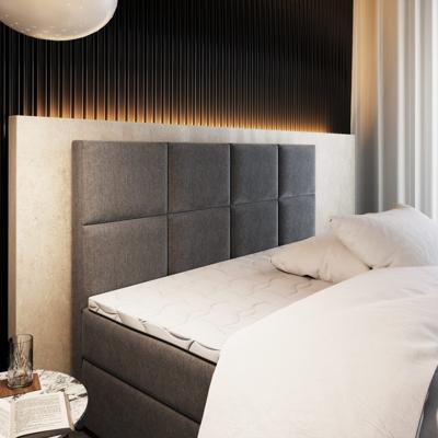 2dekans Hoofdbord Levi 200 x 120 Suede Mosgroen - Stofschade zijkant