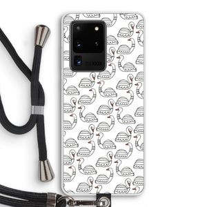 Zwanen: Samsung Galaxy S20 Ultra Transparant Hoesje met koord