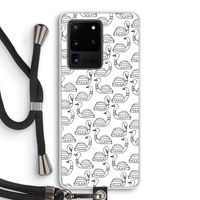 Zwanen: Samsung Galaxy S20 Ultra Transparant Hoesje met koord