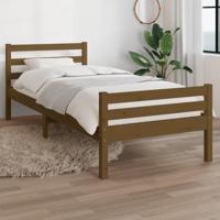 Bedframe massief hout honingbruin 75x190 cm