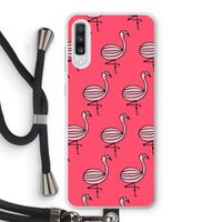 Flamingo: Samsung Galaxy A70 Transparant Hoesje met koord