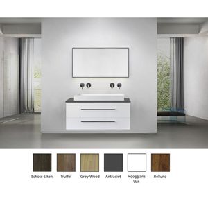 Badkamermeubelset Sanicare Q16 100 cm Hoogglans Wit (spiegel optioneel)