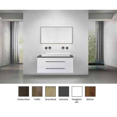 Badkamermeubelset Sanicare Q16 100 cm Hoogglans Wit (spiegel optioneel)
