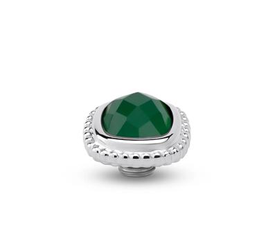 Melano Vivid Bali CZ Square Steentje Ocean Green | Zilver