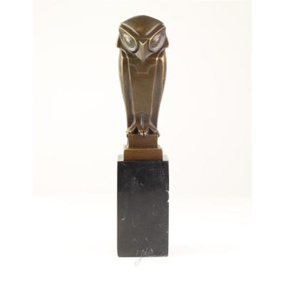 BRONZEN ART DECO BEELD VAN EEN UIL