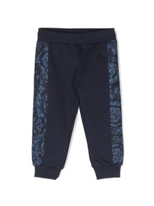 Versace Kids pantalon de jogging à imprimé Barocco - Bleu