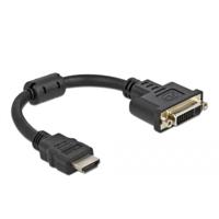 Delock 65206 HDMI / DVI Adapter [1x HDMI-stekker - 1x DVI-bus 24+5-polig] Zwart 0.20 m