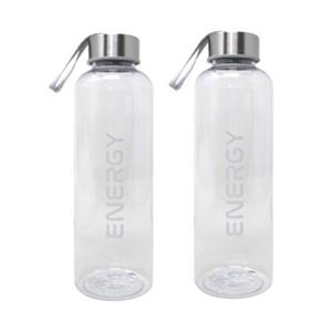 Drinkfles/waterfles/bidon - 2x - 570 ml - energy - wit - kunststof