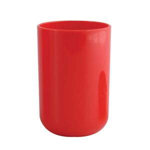 Badkamer drinkbeker/tandenborstelhouder Porto - PS kunststof - rood - 7 x 10 cm